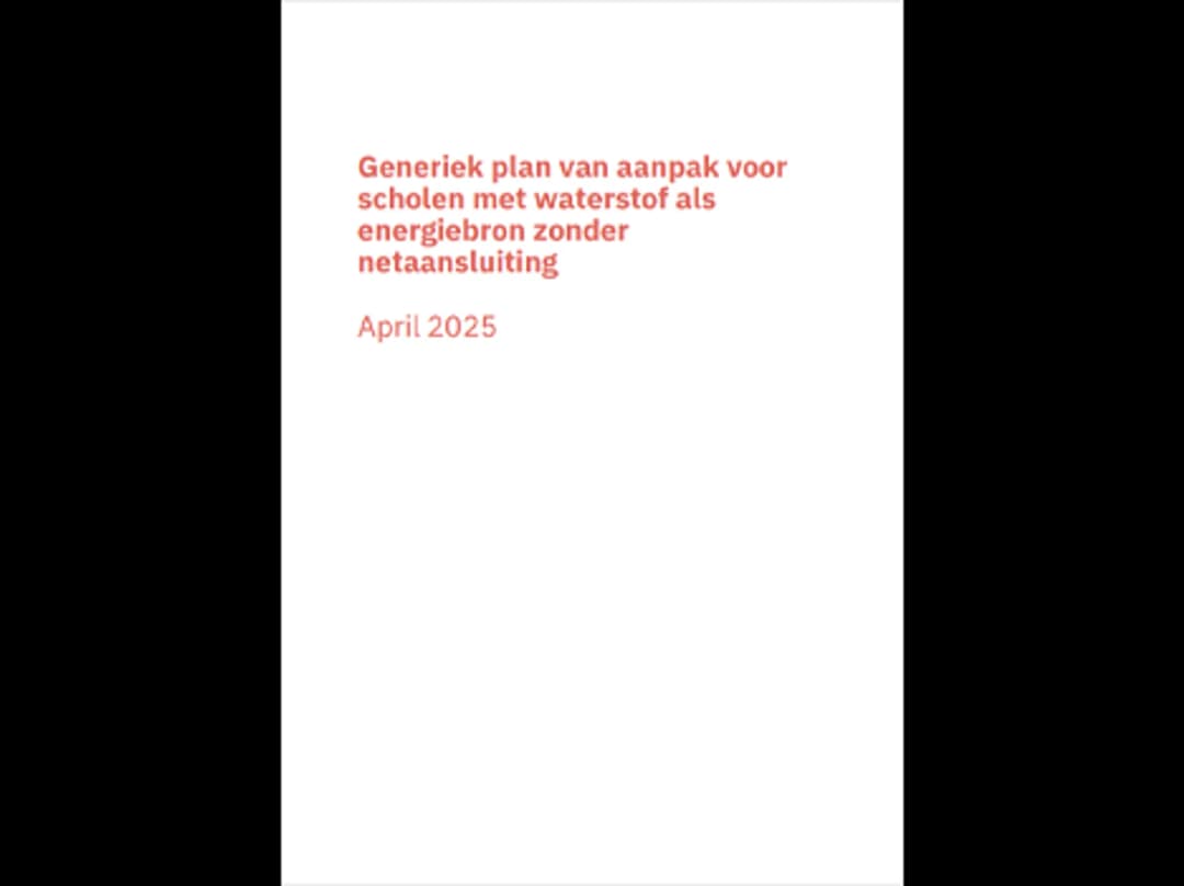 Generiek plan van aanpak voor scholen met waterstof als energiebron zonder netaansluiting